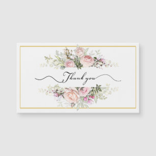 Rosa ros Bouquet med Elegant Script Tack