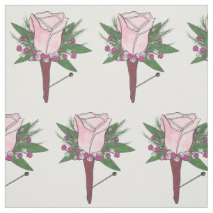 Rosa ros Boutonniere Flower Groom Bröllopsdag Tyg