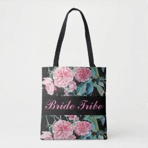 Rosa ros Bride Bröllop Bridesmaid Tote Bag Tygkasse