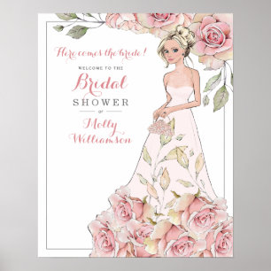 Rosa ros Bride Möhippa Välkommen Poster