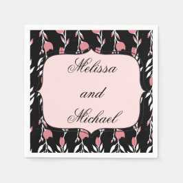 Rosa ros Bröllop Bride och Groom Pappersservett