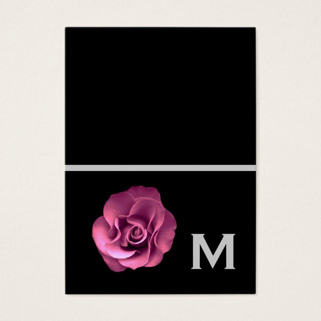 Rosa ros Bröllop Gift-Märkre eller Fold en anteckn Visitkort (Framsidan)