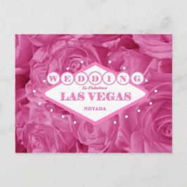 Rosa ros Bröllop i Las Vegas vykort