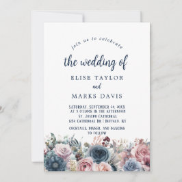 Rosa ros Bröllop Inbjudningar