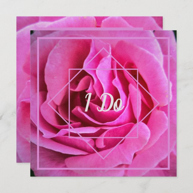 Rosa ros Bröllop Inbjudningar (Fram/baksida)