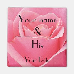 Rosa ros Bröllop Magnet