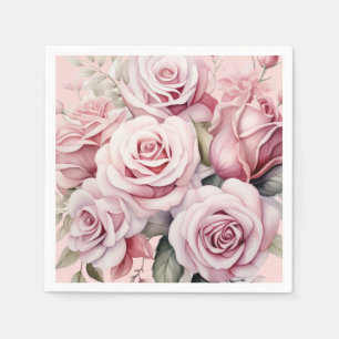 Rosa ros Bröllop Pappersservett