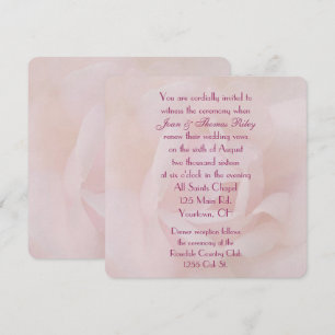 Rosa ros Bröllop Vow Renewal Inbjudningar