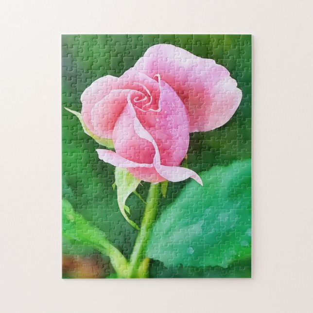 Rosa ros Bud Flower Art Garden Puzzle Pussel (Vertikal)