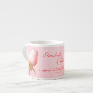 Rosa ros bud keepsaké bröllop espresso mugg espressomugg