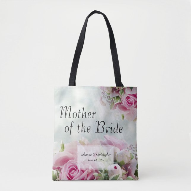 Rosa ros Budens mamma Bröllop giftsvakt Tygkasse (Framsida)