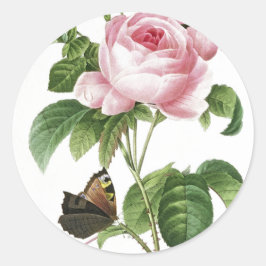 Rosa ros Butterfly Kuvert Stickers Runt Klistermärke