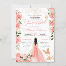 Rosa ros Butterfly Mariposa Quinceanera Blommigt