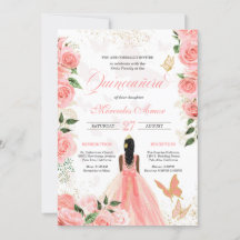 Rosa ros Butterfly Mariposa Quinceanera