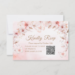 Rosa ros Butterfly Quinceañera Krona QR Osa Tack Kort
