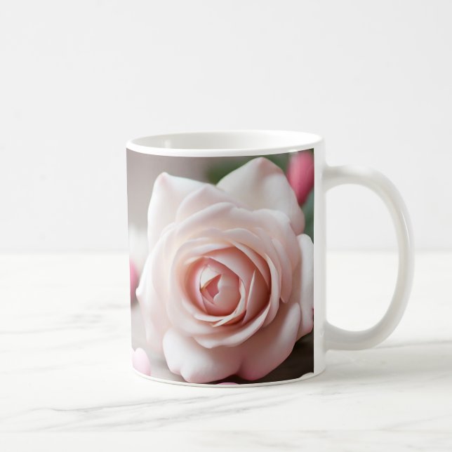 Rosa ros Calming Kaffemugg (Höger)