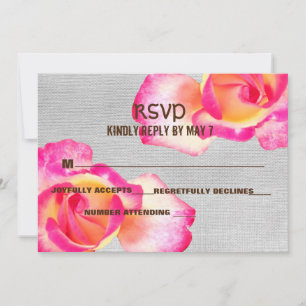 Rosa ros, Canvas Bröllop OSA Inbjudningar