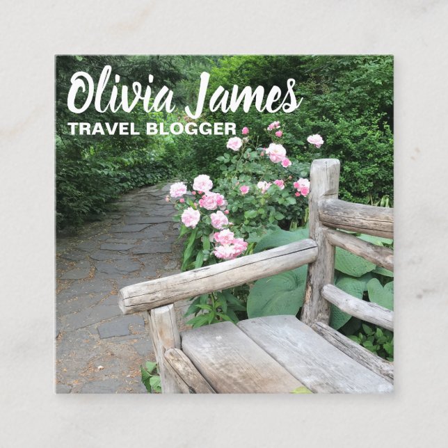 Rosa ros Central Park Garden Photography NYC Fyrkantigt Visitkort (Framsida)