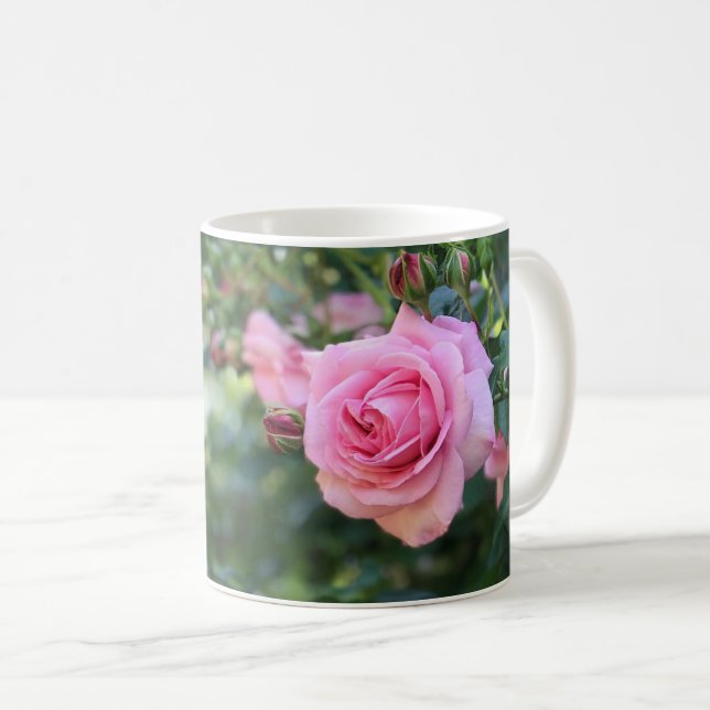Rosa ros Classic Mugg (Framsida höger)