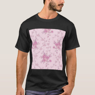 Rosa ros coquette-utskrift Chiffon Top T Shirt