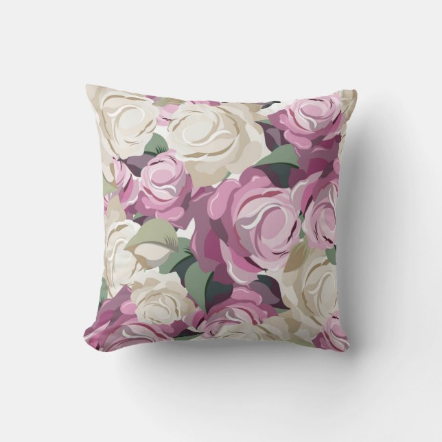 Rosa ros Cream Pillow Kudde (Framsida)