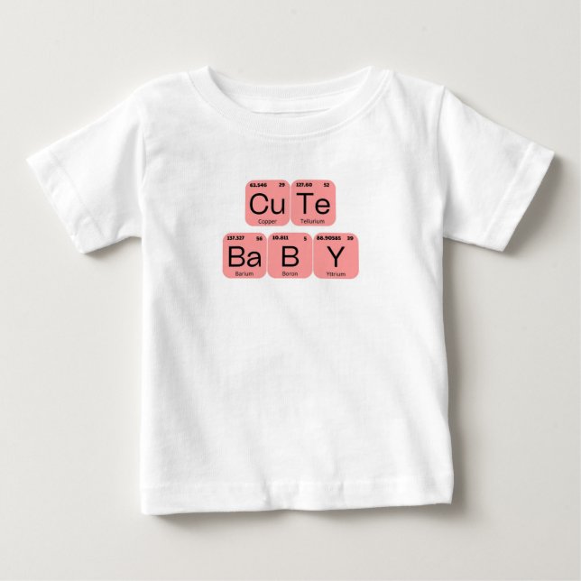 Rosa ros Cute Baby Periodic Bord Inslag T Shirt (Framsida)