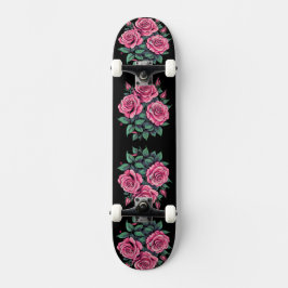 Rosa ros Cute Flowers Mini Skateboard Bräda 18,5 Cm