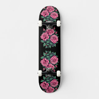 Rosa ros Cute Flowers Mini Skateboard Bräda 18,5 Cm