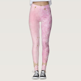 Rosa ros Damask Grunge - Leggings