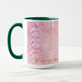 Rosa ros Damask Grunge - Mugg, Kopp