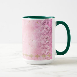 Rosa ros Damask Grunge - Mugg, Kopp