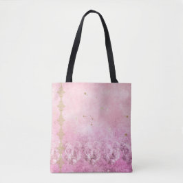 Rosa ros Damask Grunge - Tote Bag Tygkasse