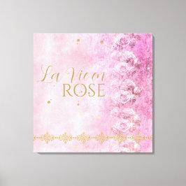 Rosa ros Damask Grunge - Wrapped Canvas