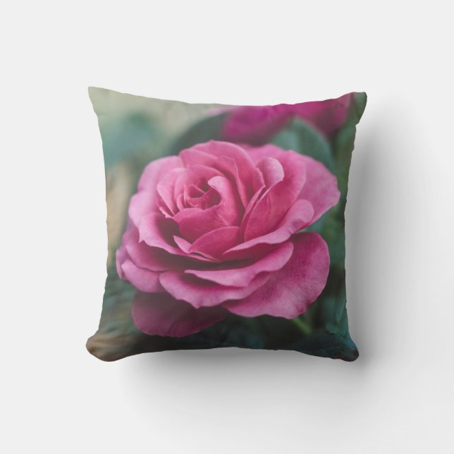 Rosa ros Dekorativ kudde (Framsida)