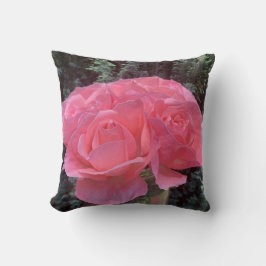 Rosa ros dekorativ kudde
