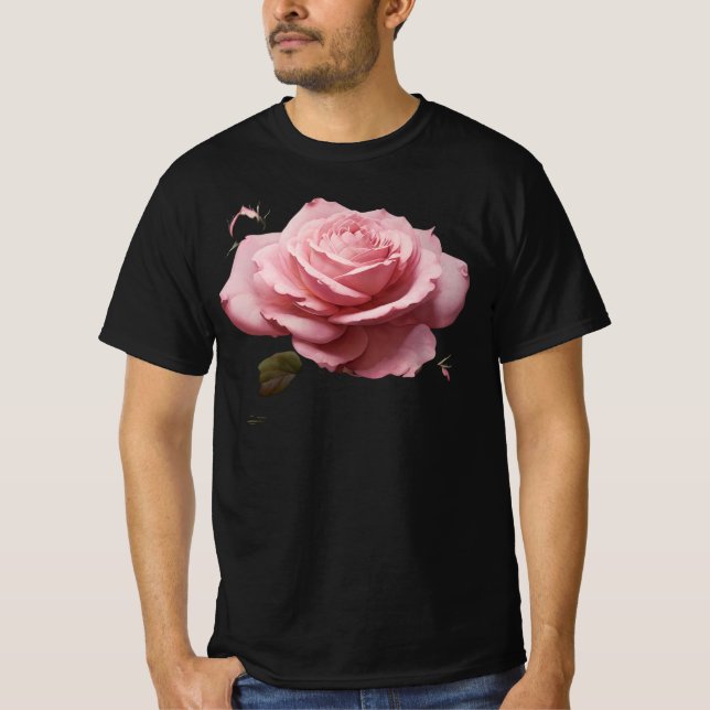 Rosa ros Design T Shirt (Framsida)