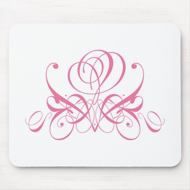 Rosa ros Designer Mousepad Musmatta (Framsidan)