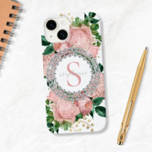 Rosa ros Diamonds Monogram med låg Anpassningsbar