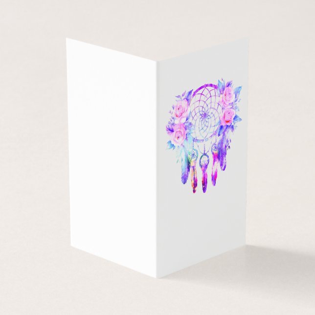 Rosa ros Dreamcatcher Blommigt Dreams Kort (Utsida)