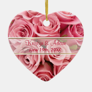 Rosa ros Elegance - Anpassa Julgransprydnad Keramik