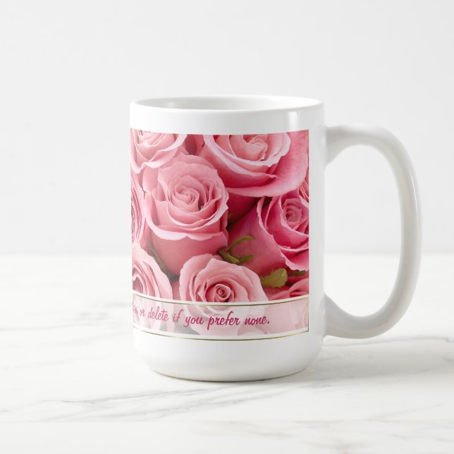 Rosa ros Elegance - Anpassa Kaffemugg (Höger)