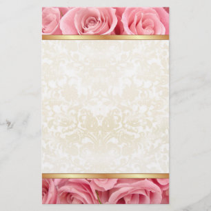 Rosa ros Elegance Brevpapper