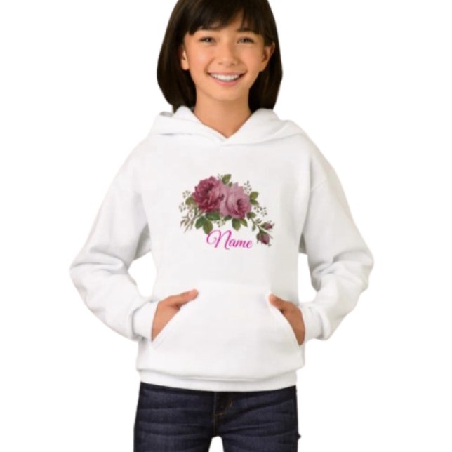 Rosa Ros Elegans Hoodie T Shirt (Skapare uppladdad)