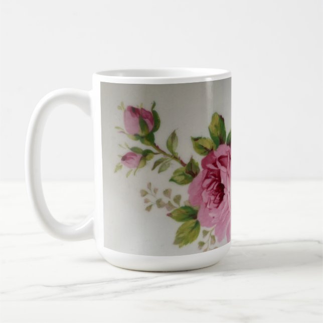 Rosa Ros Elegans Kaffemugg (Vänster)