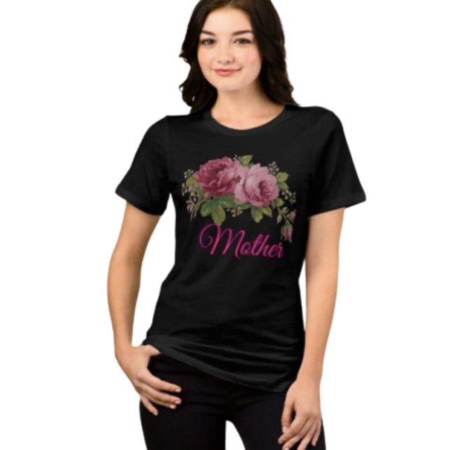 Rosa Ros Elegans  T Shirt (
Comfy tri-blend women’s tee feminine fit, scoop neck, short sleeves, relaxed fit.  
)