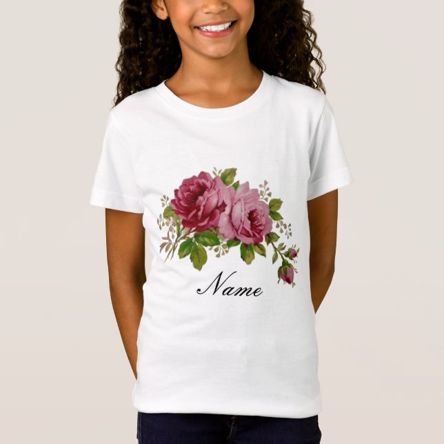 Rosa Ros Elegans  T Shirt (Framsida)