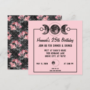 Rosa ros Elegant Bjuddagens inbjudan Celestial