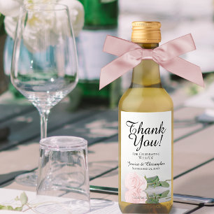  Rosa ros Elegant bröllop Tack Mini Vinetikett
