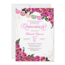Rosa ros Elegant Fiesta Blommigt Quinceañera