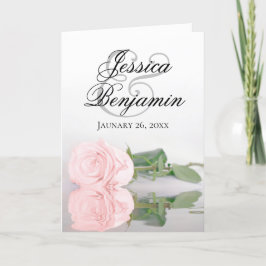 Rosa ros Elegant Romantic Photo Bröllop Inbjudan